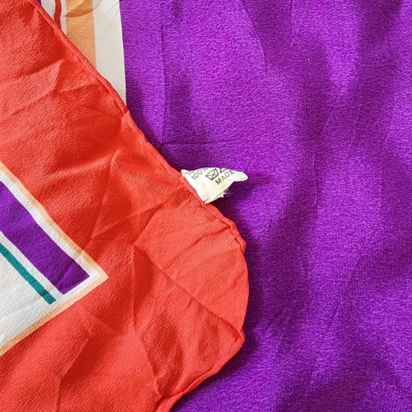 Christian Dior Striped Hand-Rolled Silk Scarf 30" X 32" - Picture 4 of 5